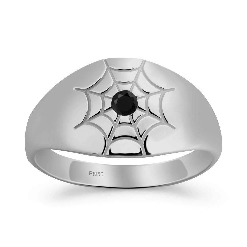 Spider Wed Inspired Black Spinel Ring - LUO Jewelry #metal_platinum