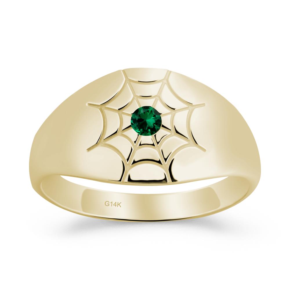 Spider Wed Inspired Emerald Ring - LUO Jewelry #metal_14k yellow gold