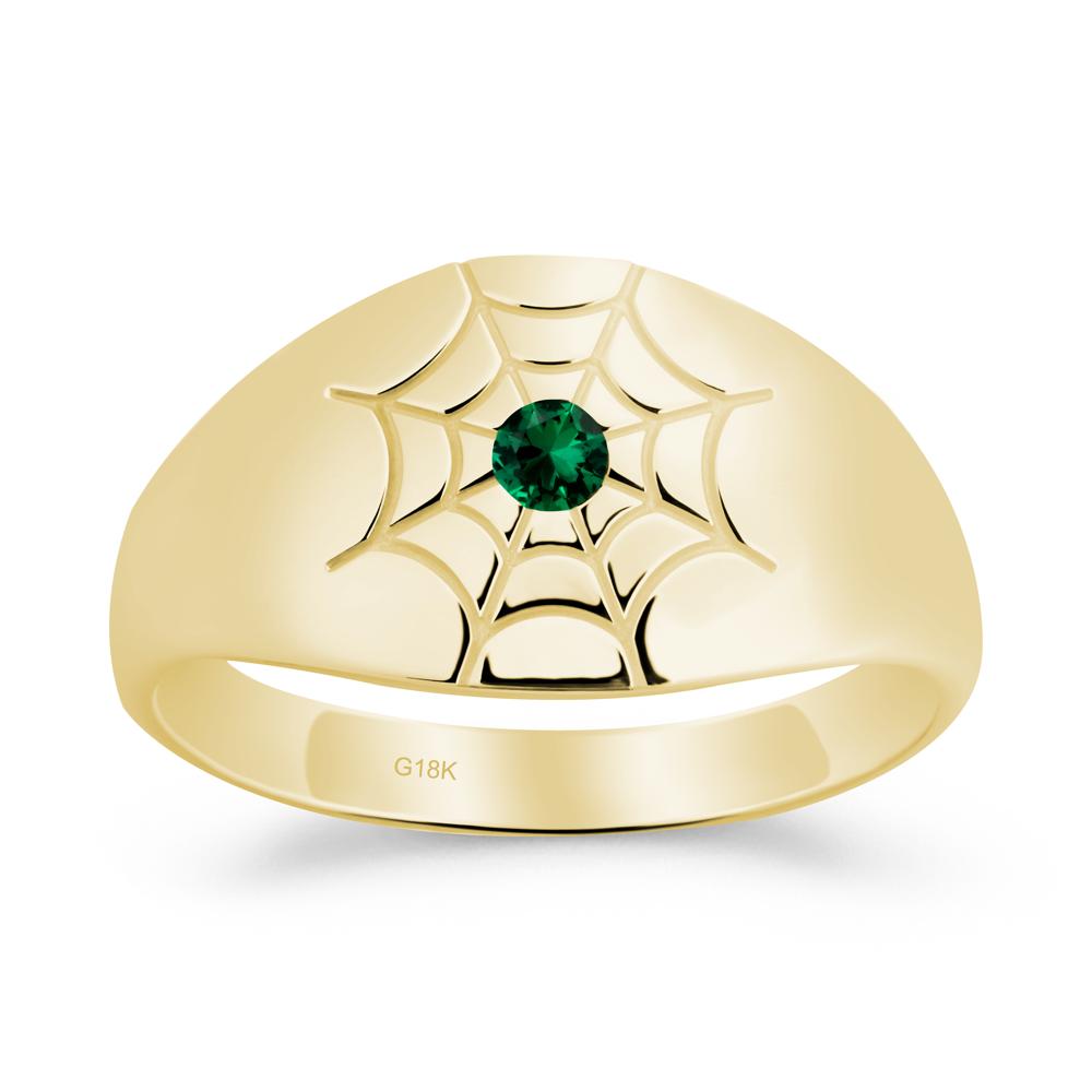 Spider Wed Inspired Emerald Ring - LUO Jewelry #metal_18k yellow gold
