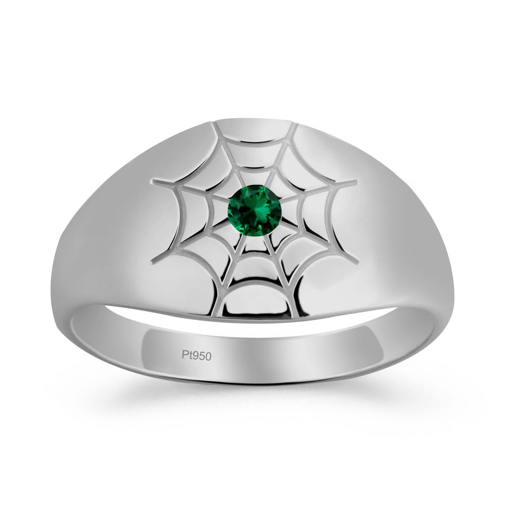 Spider Wed Inspired Emerald Ring - LUO Jewelry #metal_platinum
