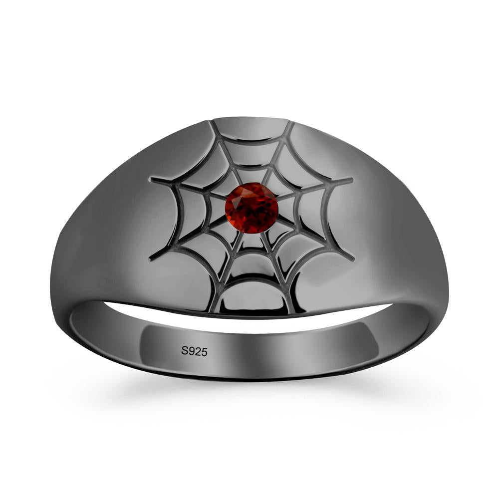 Spider Wed Inspired Garnet Ring - LUO Jewelry #metal_black finish sterling silver