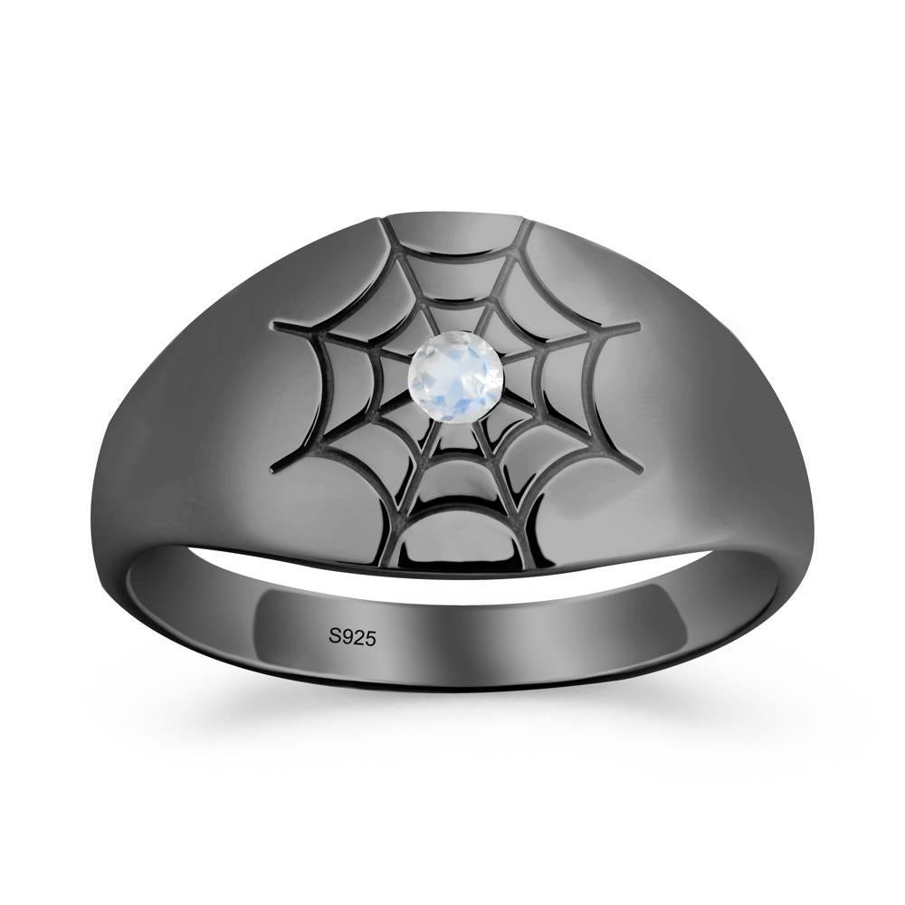 Spider Wed Inspired Moonstone Ring - LUO Jewelry #metal_black finish sterling silver