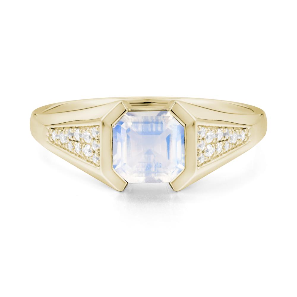 Asscher Cut Moonstone Statement Ring - LUO Jewelry #metal_14k yellow gold
