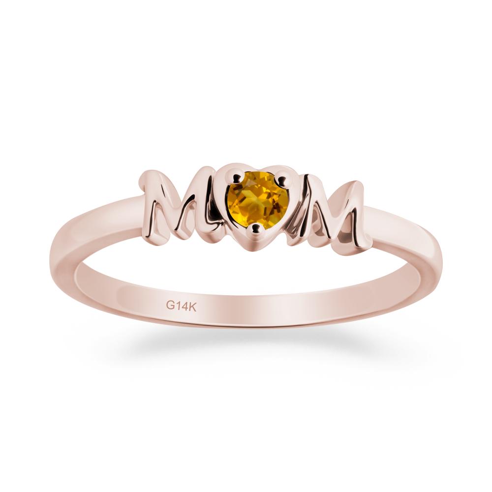 Minimalist Citrine Mother's Day Ring - LUO Jewelry #metal_14k rose gold