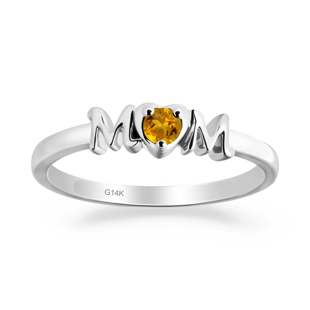Minimalist Citrine Mother's Day Ring - LUO Jewelry #metal_14k white gold