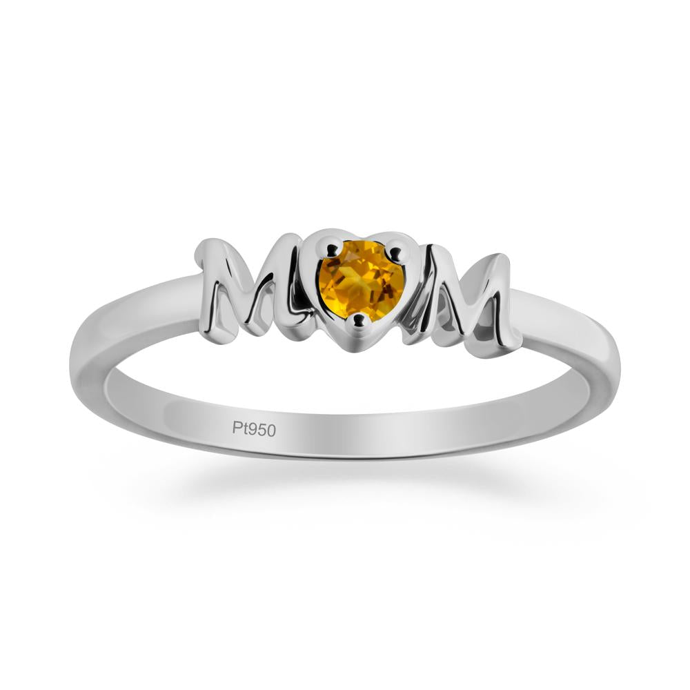 Minimalist Citrine Mother's Day Ring - LUO Jewelry #metal_platinum