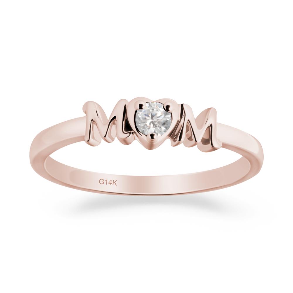 Minimalist Cubic Zirconia Mother's Day Ring - LUO Jewelry #metal_14k rose gold