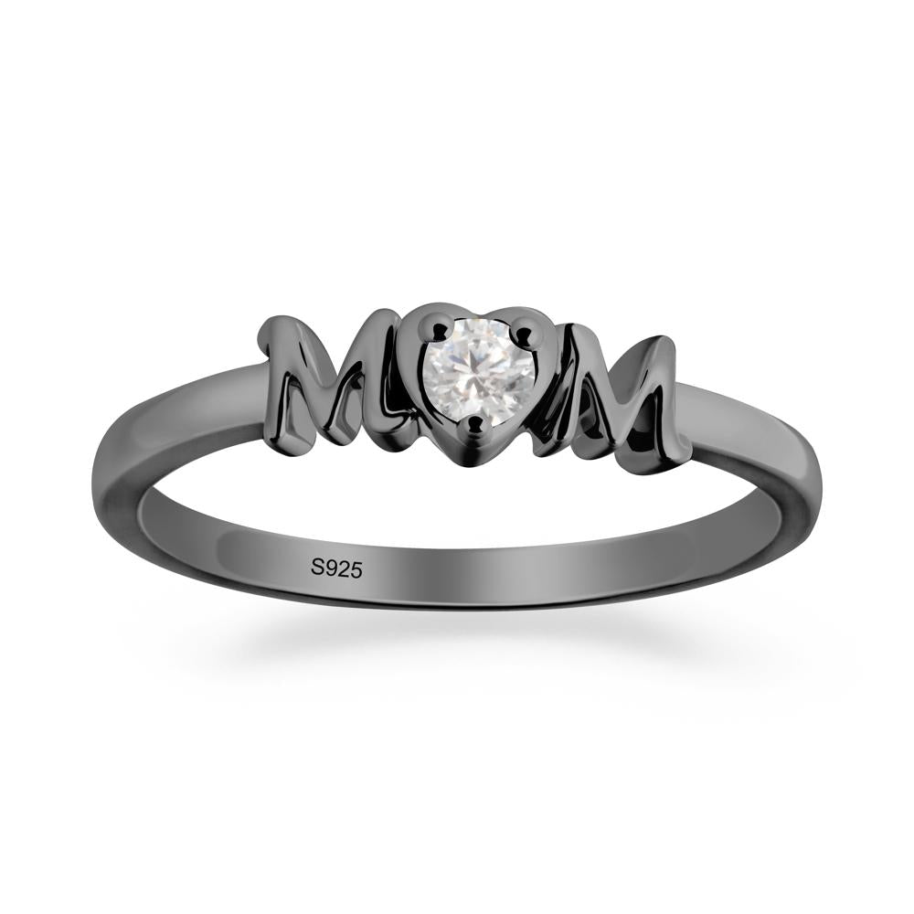 Minimalist Cubic Zirconia Mother's Day Ring - LUO Jewelry #metal_black finish sterling silver