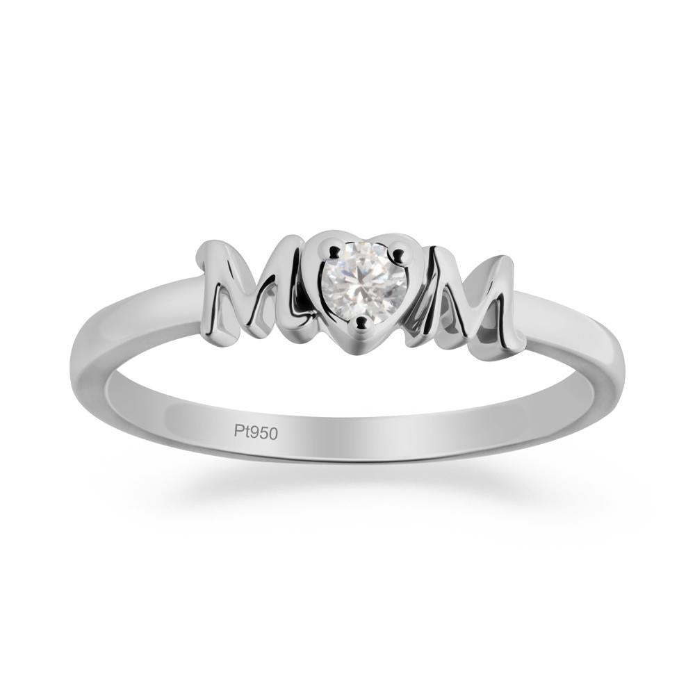 Minimalist Cubic Zirconia Mother's Day Ring - LUO Jewelry #metal_platinum