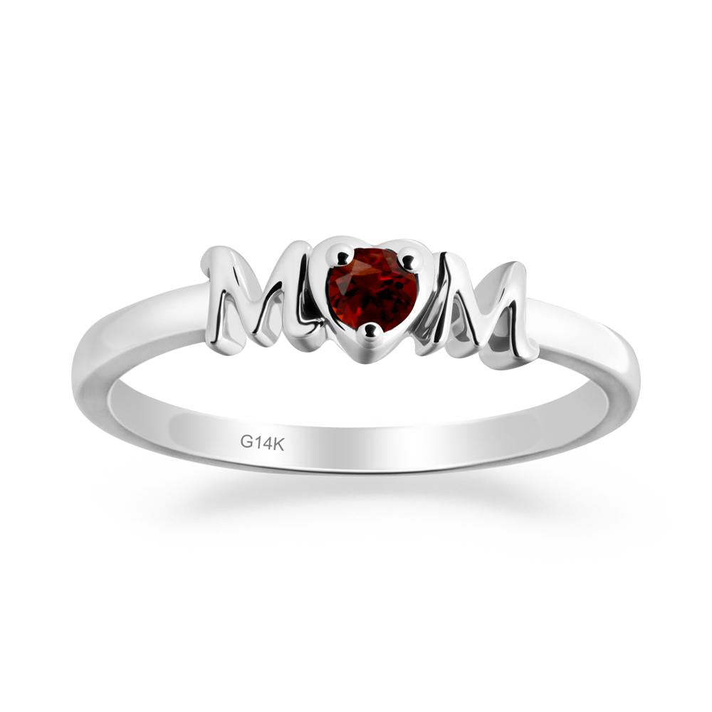Mom Garnet Ring - LUO Jewelry #metal_14k white gold