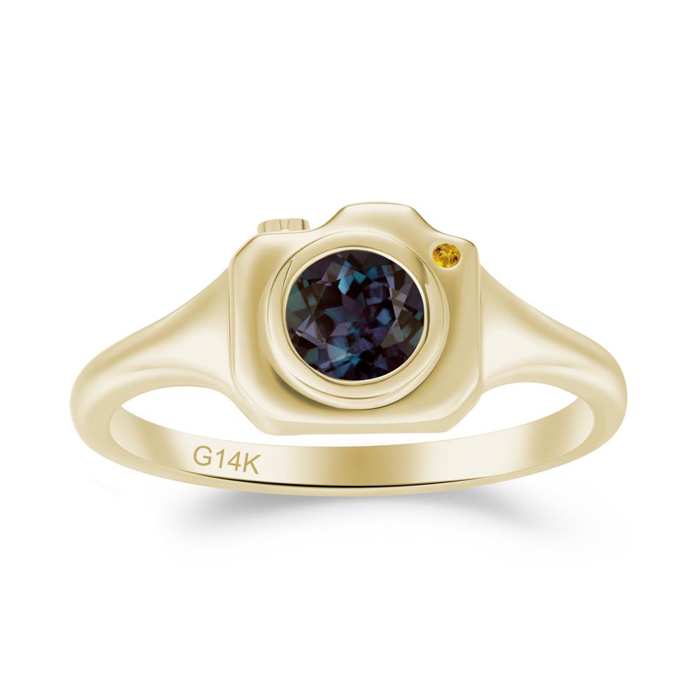 Creative Photography Inspired Alexandrite and Citrine Ring - LUO Jewelry #metal_14k yellow gold