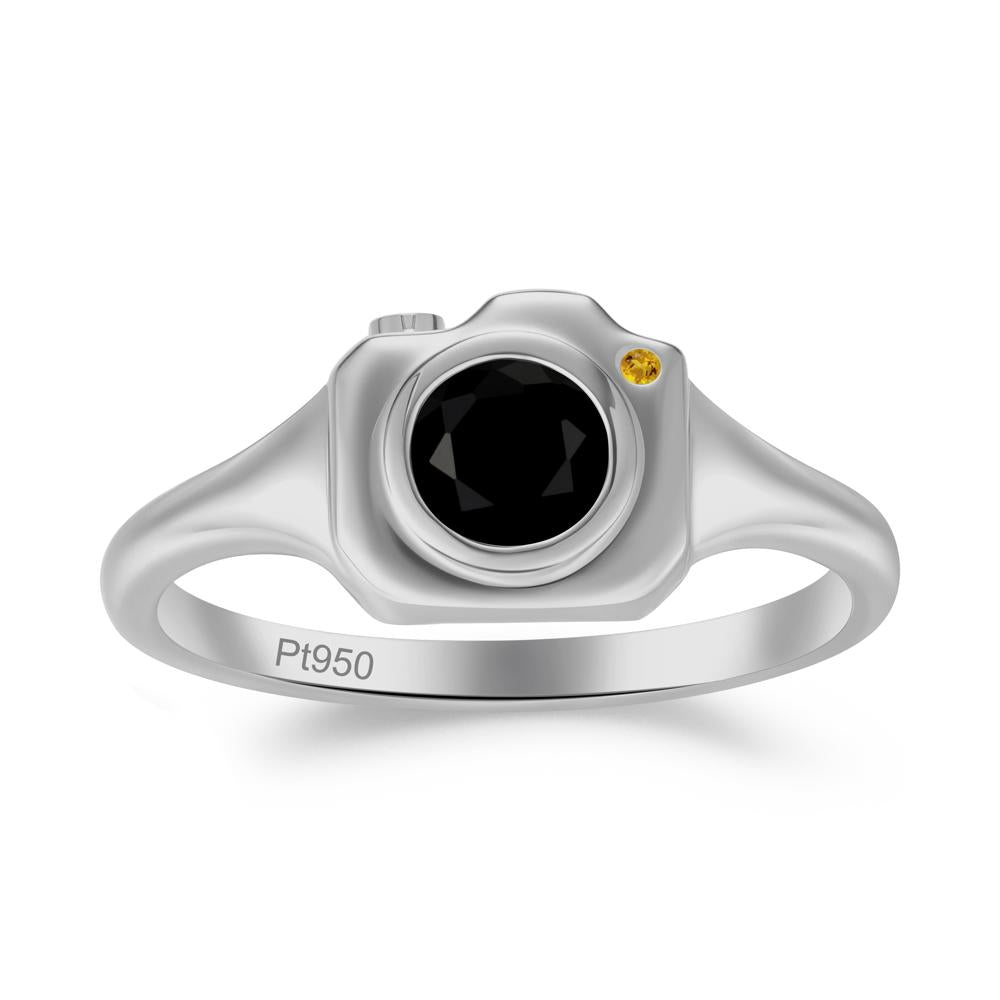 Creative Photography Inspired Black Spinel and Citrine Ring - LUO Jewelry #metal_platinum