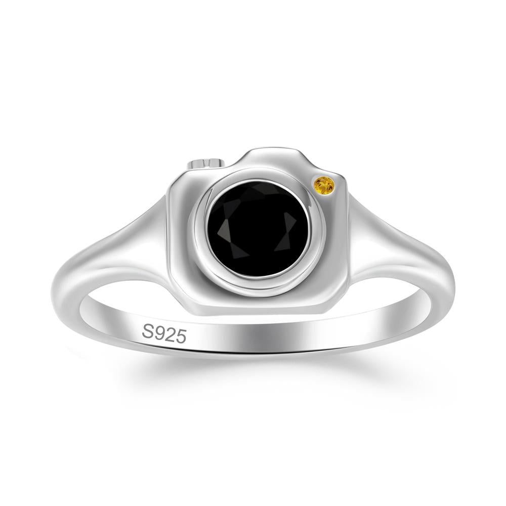 Creative Photography Inspired Black Spinel and Citrine Ring - LUO Jewelry #metal_sterling silver