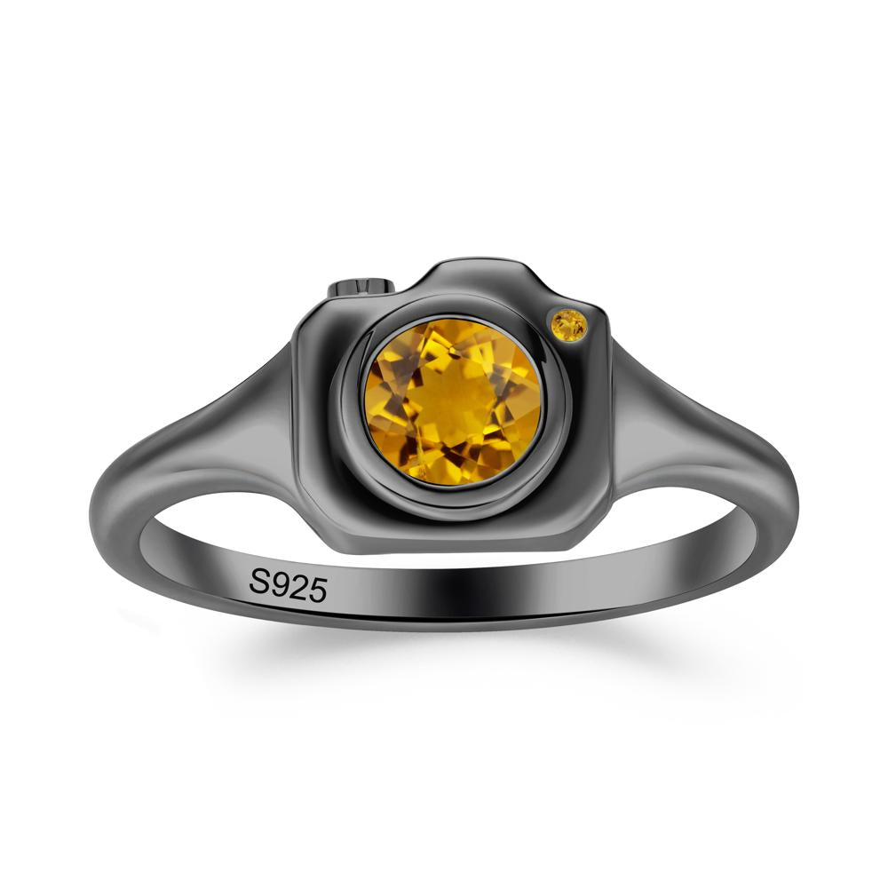 Creative Citrine Statement Ring - LUO Jewelry #metal_black finish sterling silver