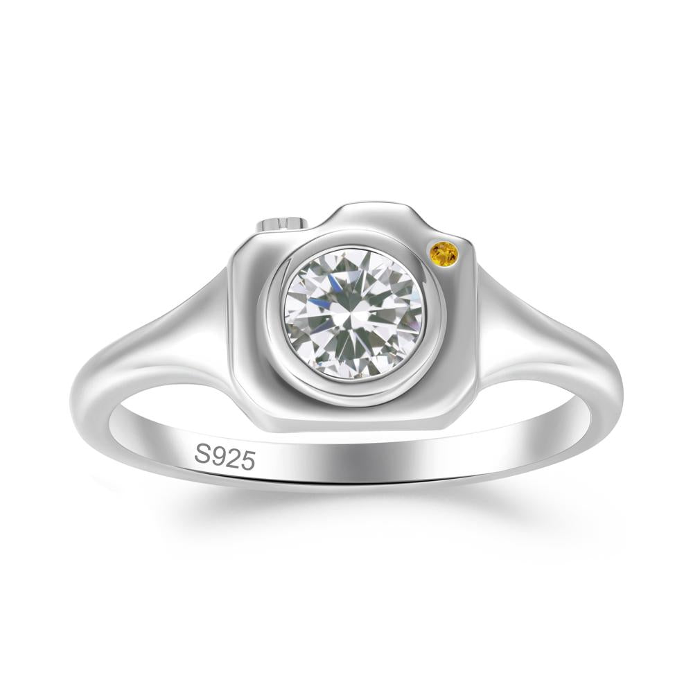 Creative Photography Inspired Cubic Zirconia and Citrine Ring - LUO Jewelry #metal_sterling silver