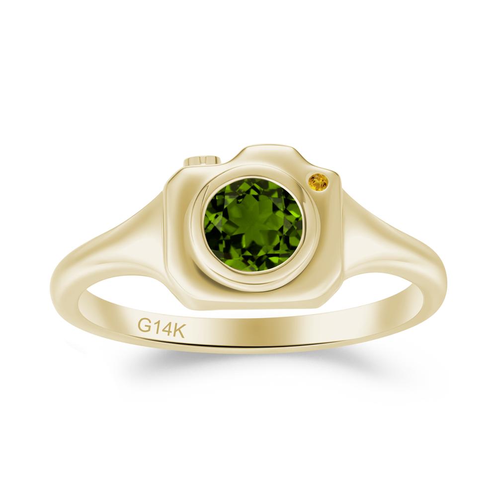 Creative Diopside and Citrine Statement Ring - LUO Jewelry #metal_14k yellow gold