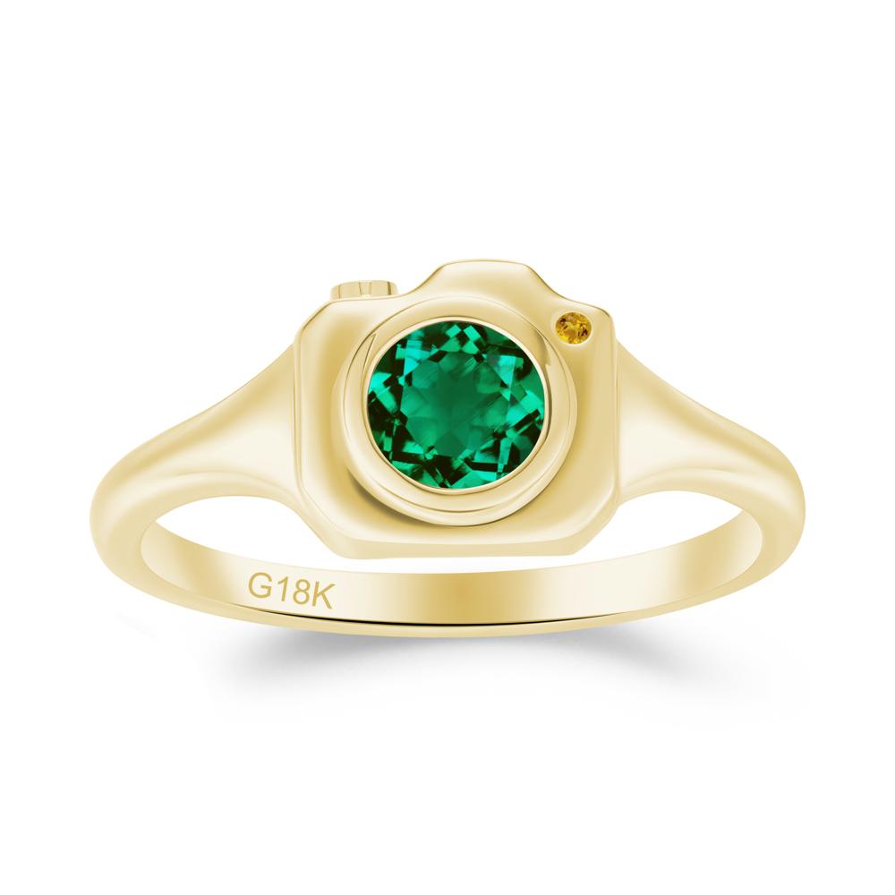 Creative Emerald and Citrine Statement Ring - LUO Jewelry #metal_18k yellow gold