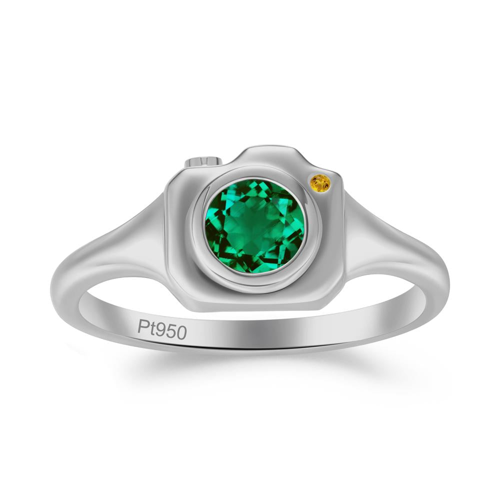 Creative Emerald and Citrine Statement Ring - LUO Jewelry #metal_platinum