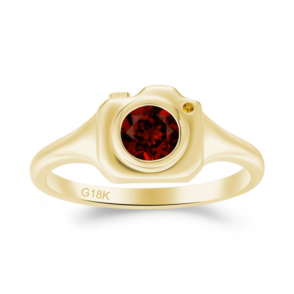 Creative Photography Inspired Garnet and Citrine Ring - LUO Jewelry #metal_18k yellow gold