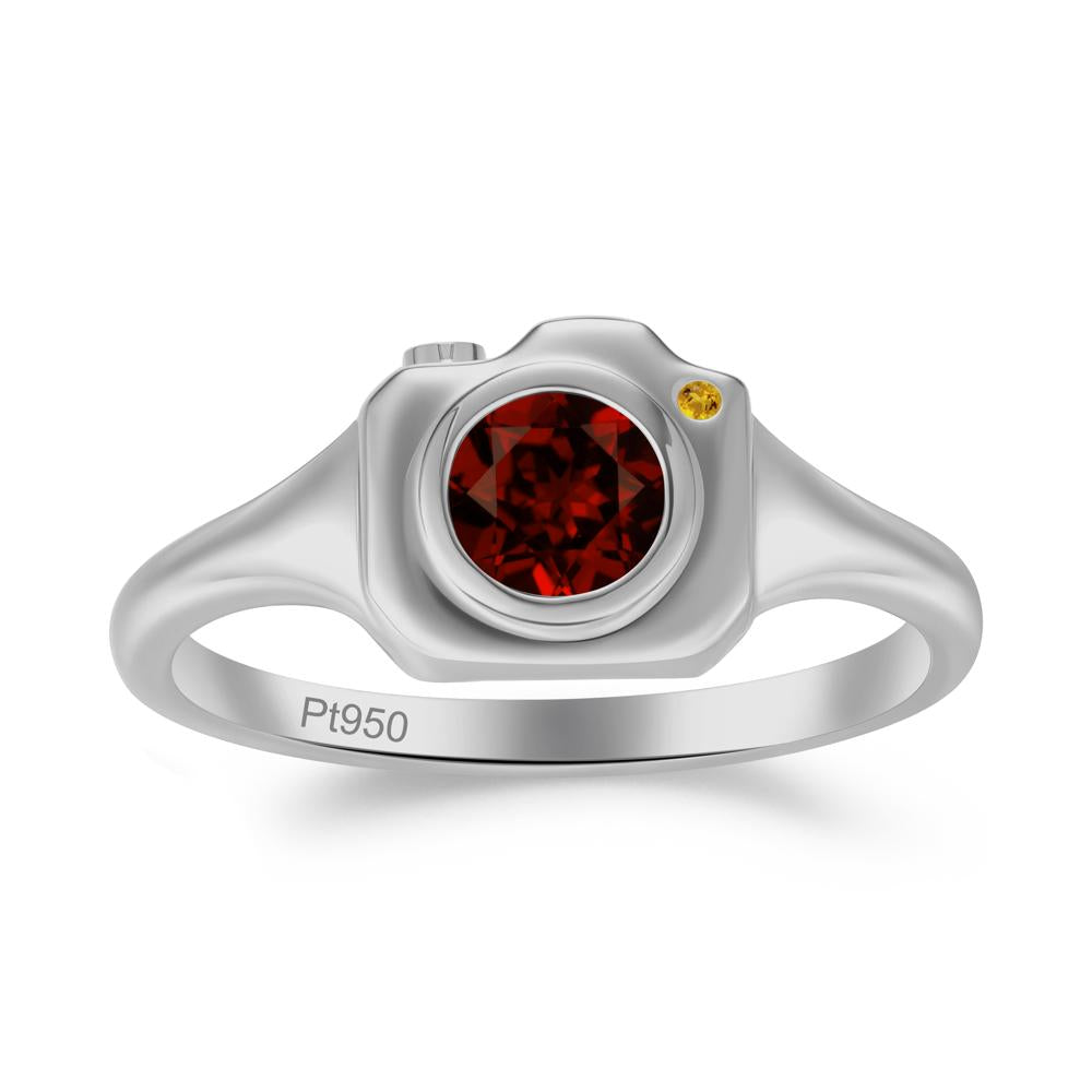 Creative Photography Inspired Garnet and Citrine Ring - LUO Jewelry #metal_platinum