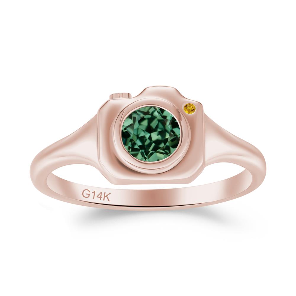 Creative Photography Inspired Green Sapphire and Citrine Ring - LUO Jewelry #metal_14k rose gold
