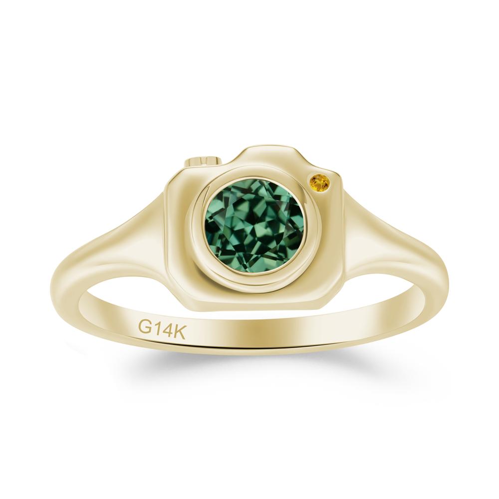 Creative Photography Inspired Green Sapphire and Citrine Ring - LUO Jewelry #metal_14k yellow gold