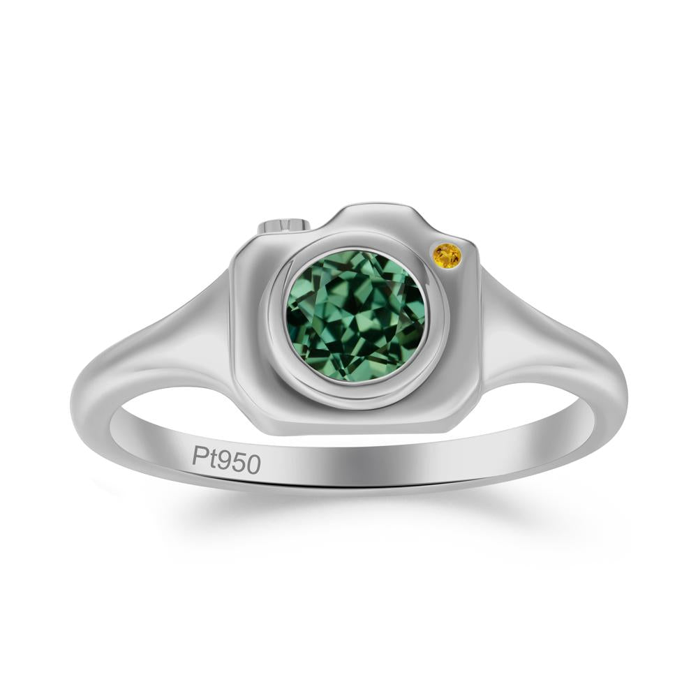 Creative Photography Inspired Green Sapphire and Citrine Ring - LUO Jewelry #metal_platinum