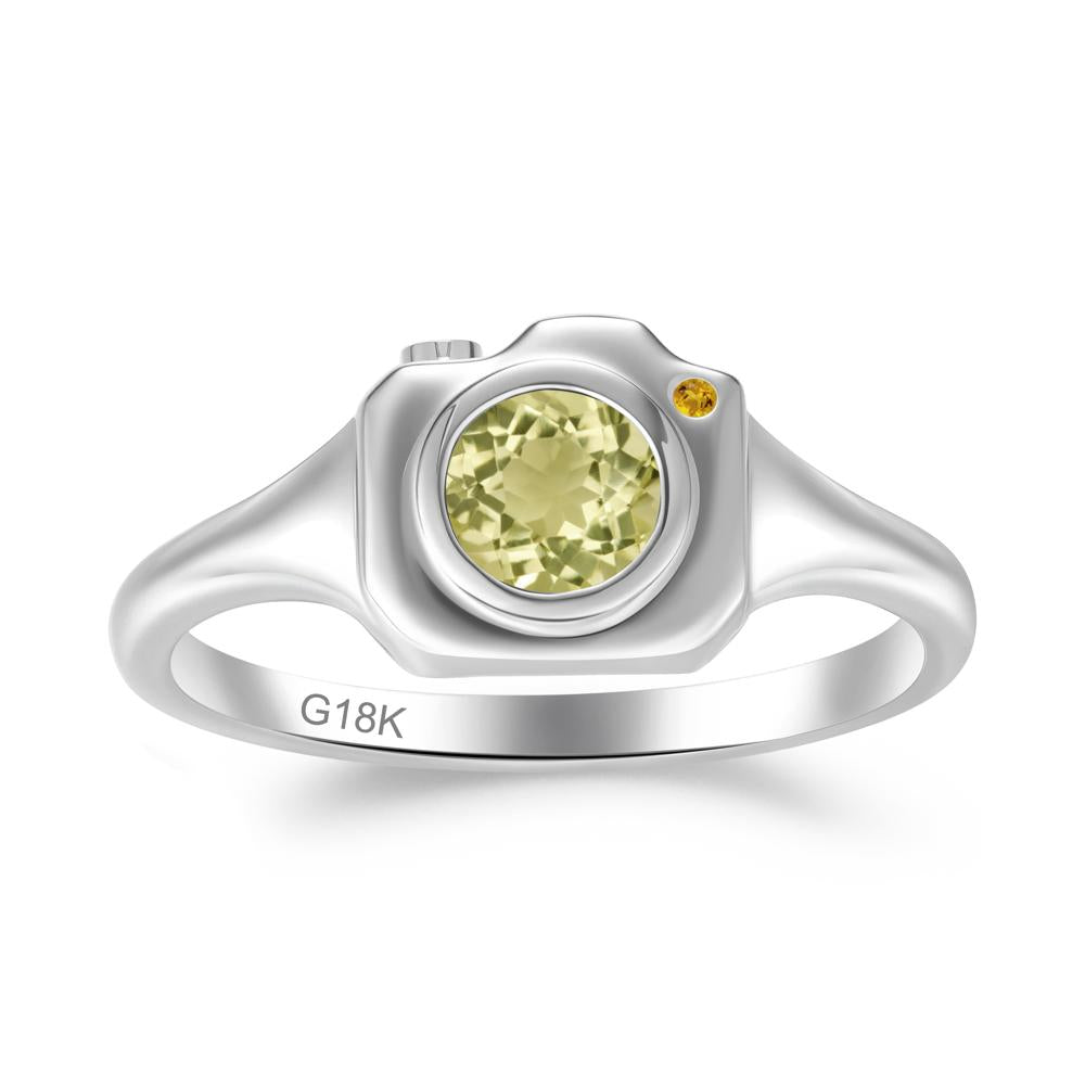 Creative Lemon Quartz and Citrine Statement Ring - LUO Jewelry #metal_18k white gold
