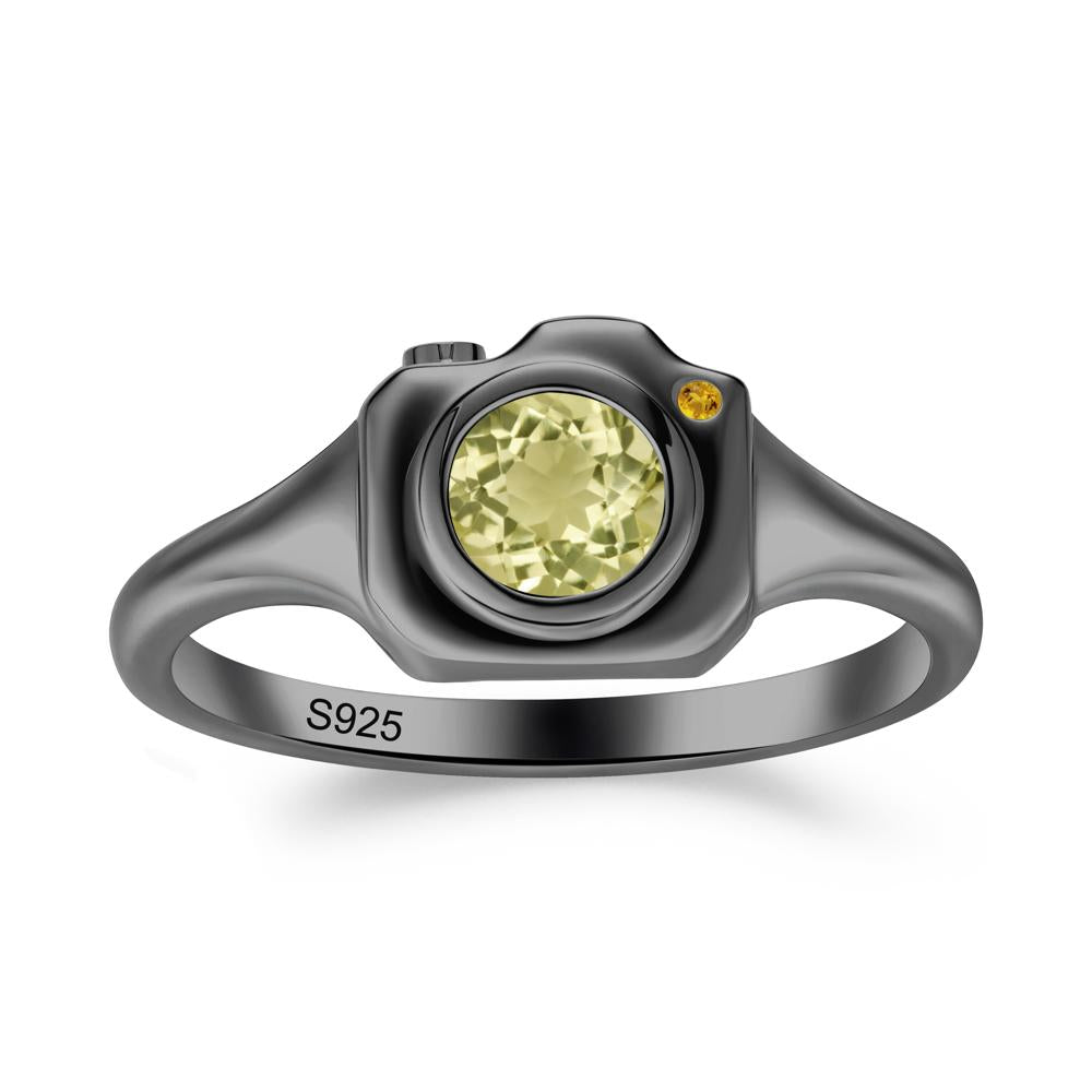 Creative Lemon Quartz and Citrine Statement Ring - LUO Jewelry #metal_black finish sterling silver