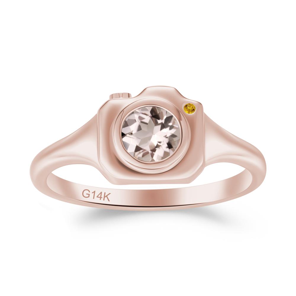 Creative Morganite and Citrine Statement Ring - LUO Jewelry #metal_14k rose gold
