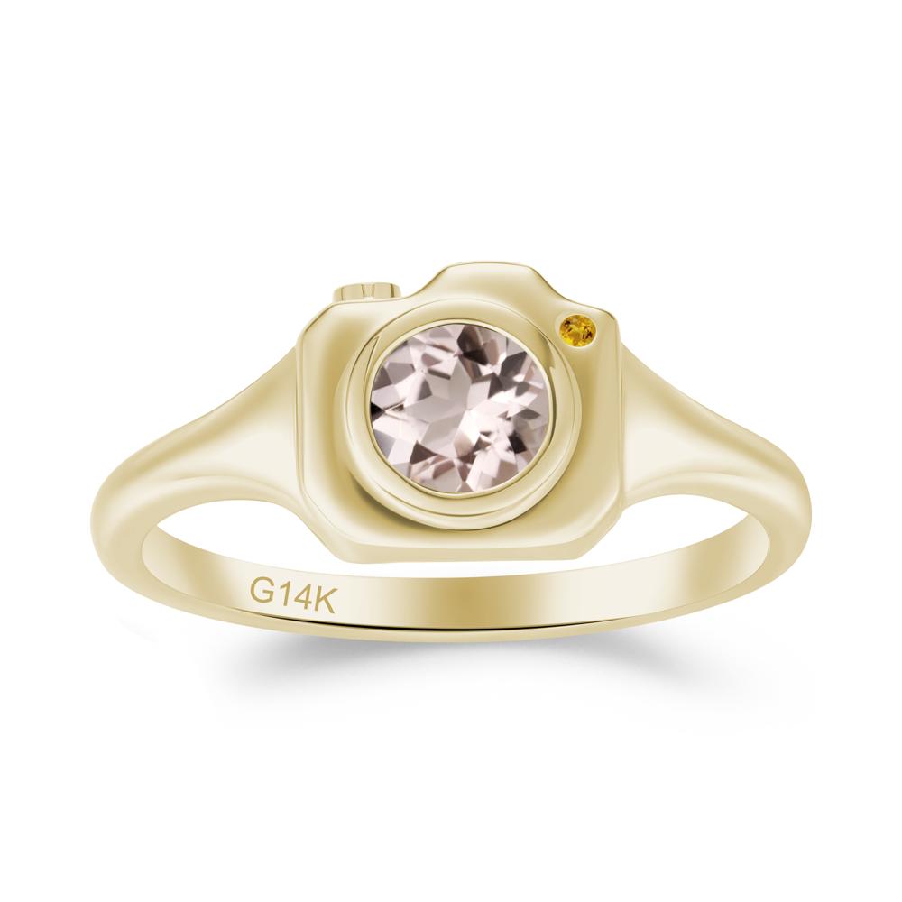 Creative Morganite and Citrine Statement Ring - LUO Jewelry #metal_14k yellow gold