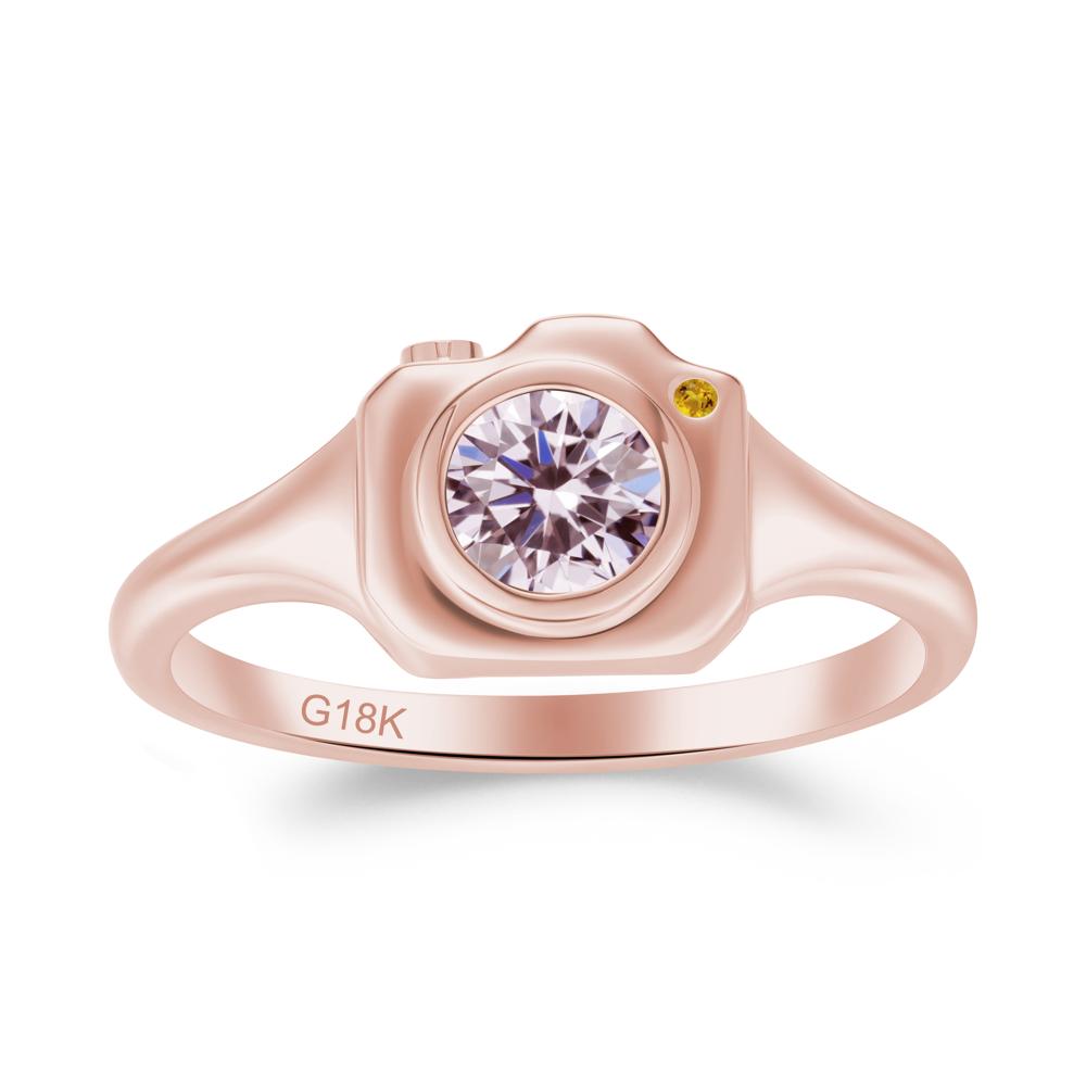 Creative Photography Inspired Pink Cubic Zirconia and Citrine Ring - LUO Jewelry #metal_18k rose gold