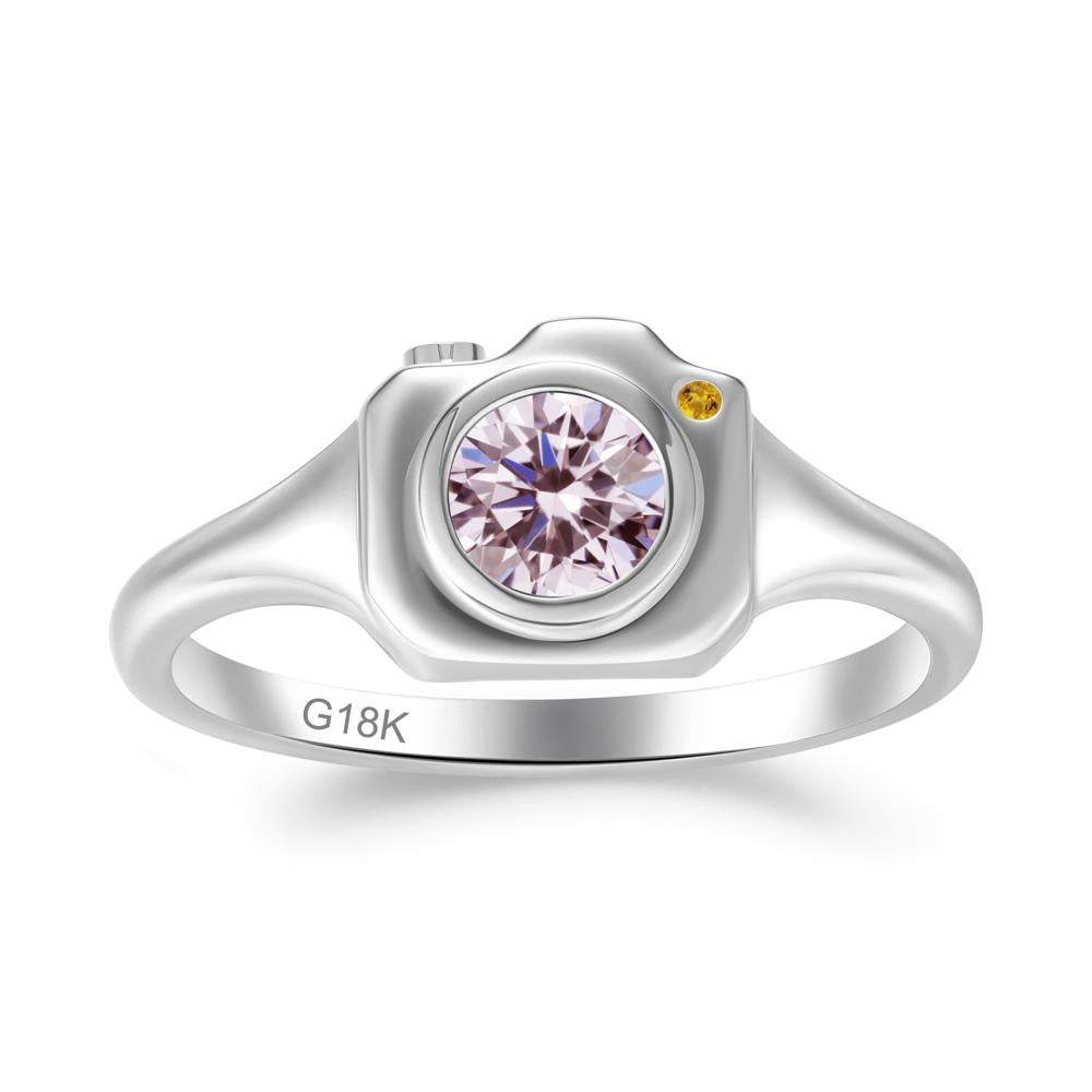 Creative Photography Inspired Pink Cubic Zirconia and Citrine Ring - LUO Jewelry #metal_18k white gold