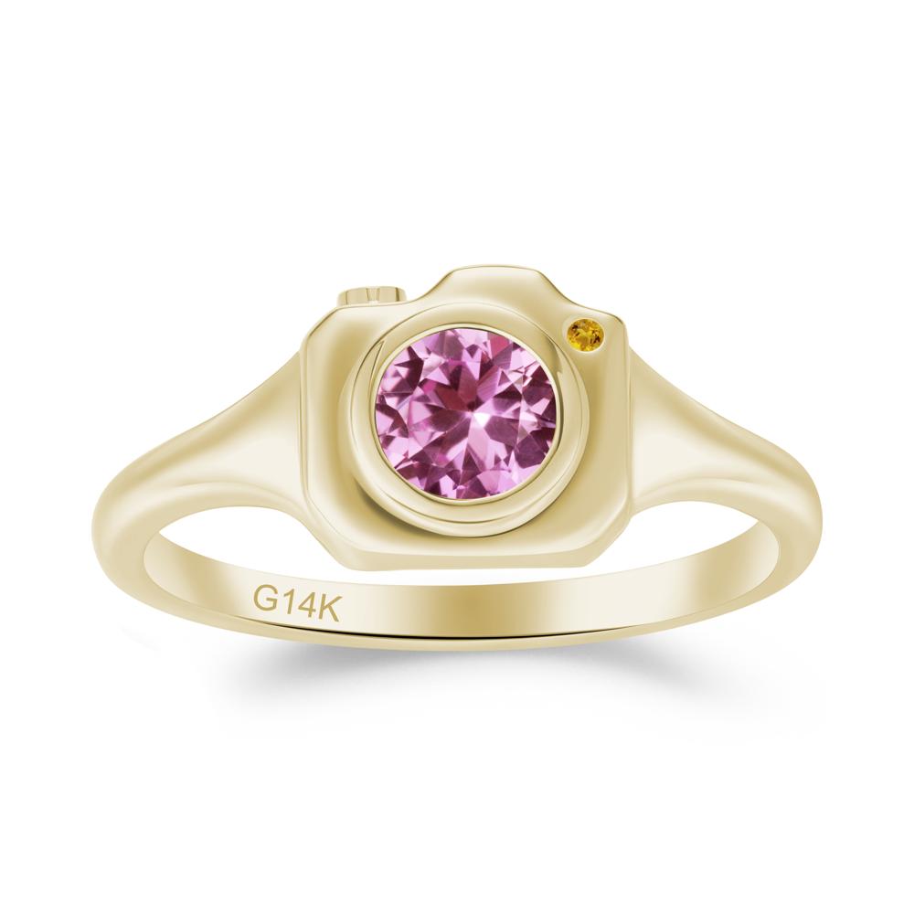 Creative Pink Sapphire and Citrine Statement Ring - LUO Jewelry #metal_14k yellow gold