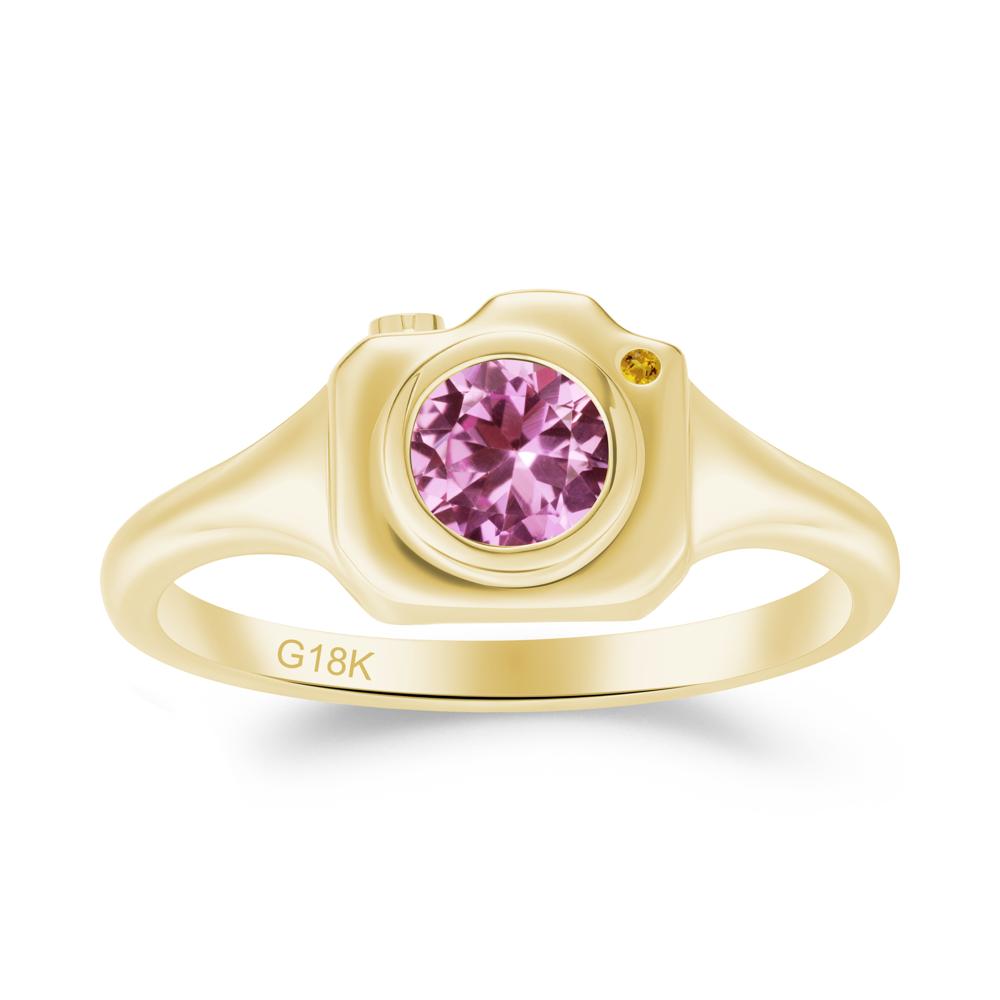 Creative Pink Sapphire and Citrine Statement Ring - LUO Jewelry #metal_18k yellow gold