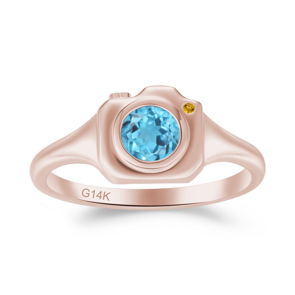 Creative Photography Inspired Swiss Blue Topaz and Citrine Ring - LUO Jewelry #metal_14k rose gold