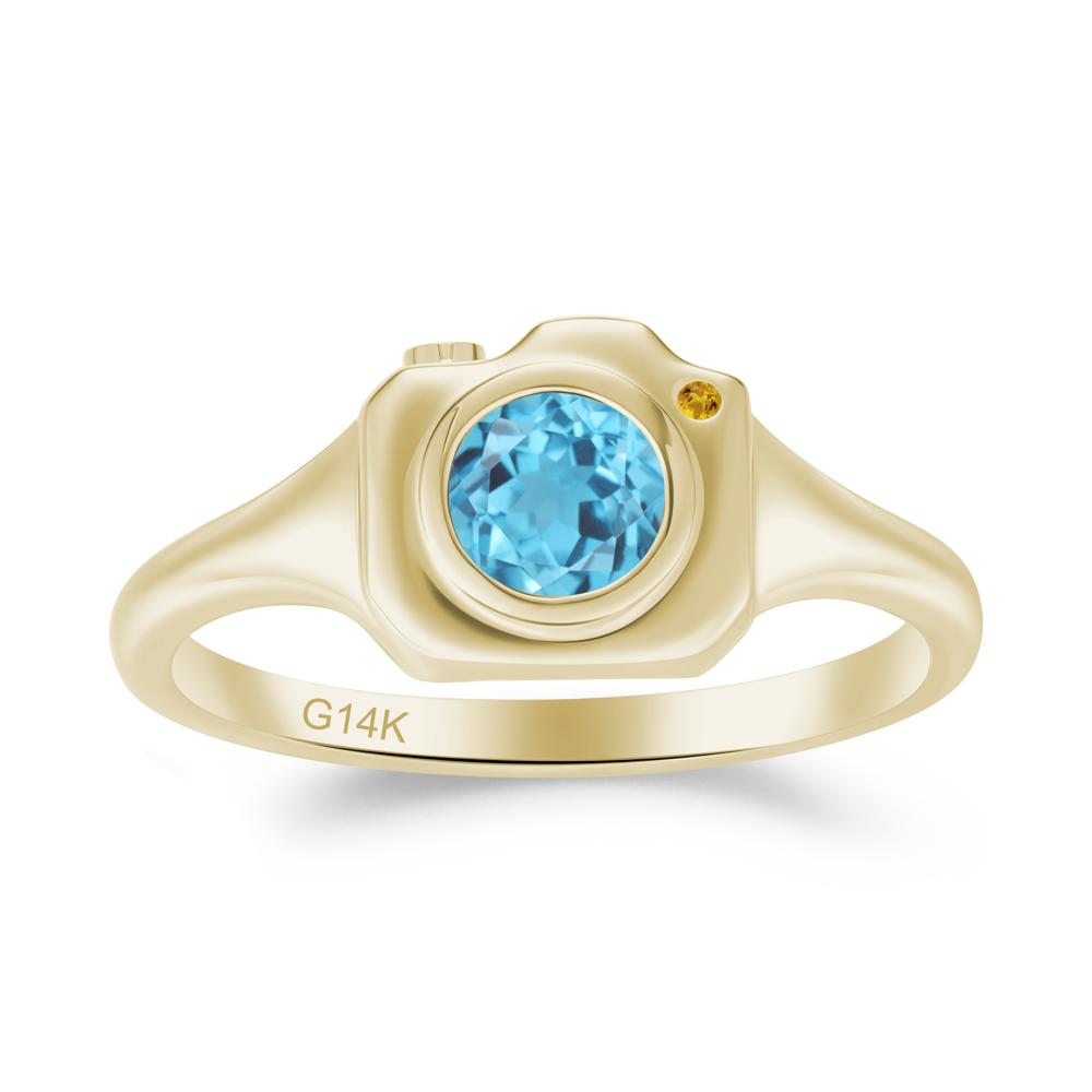 Creative Photography Inspired Swiss Blue Topaz and Citrine Ring - LUO Jewelry #metal_14k yellow gold