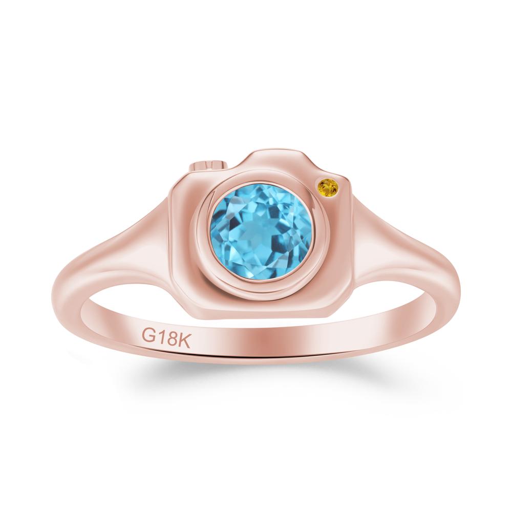 Creative Photography Inspired Swiss Blue Topaz and Citrine Ring - LUO Jewelry #metal_18k rose gold