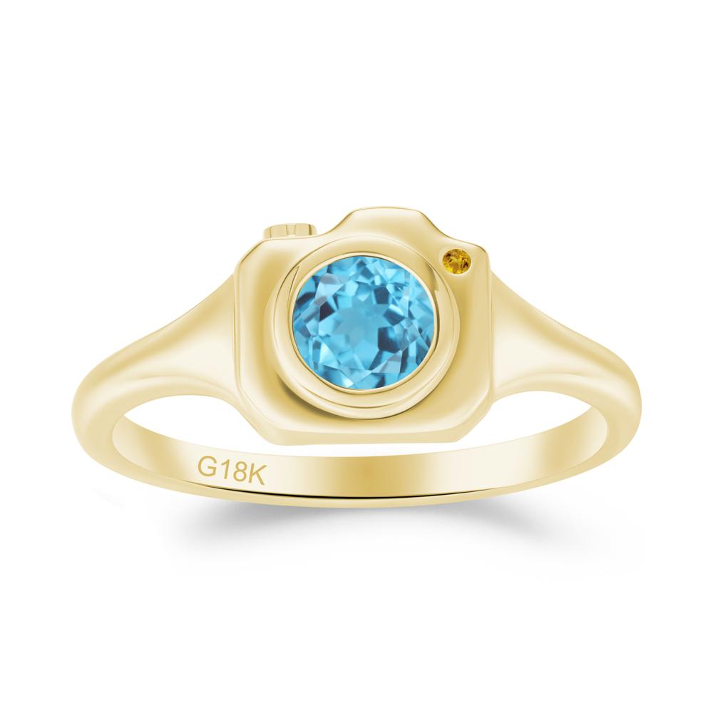 Creative Photography Inspired Swiss Blue Topaz and Citrine Ring - LUO Jewelry #metal_18k yellow gold