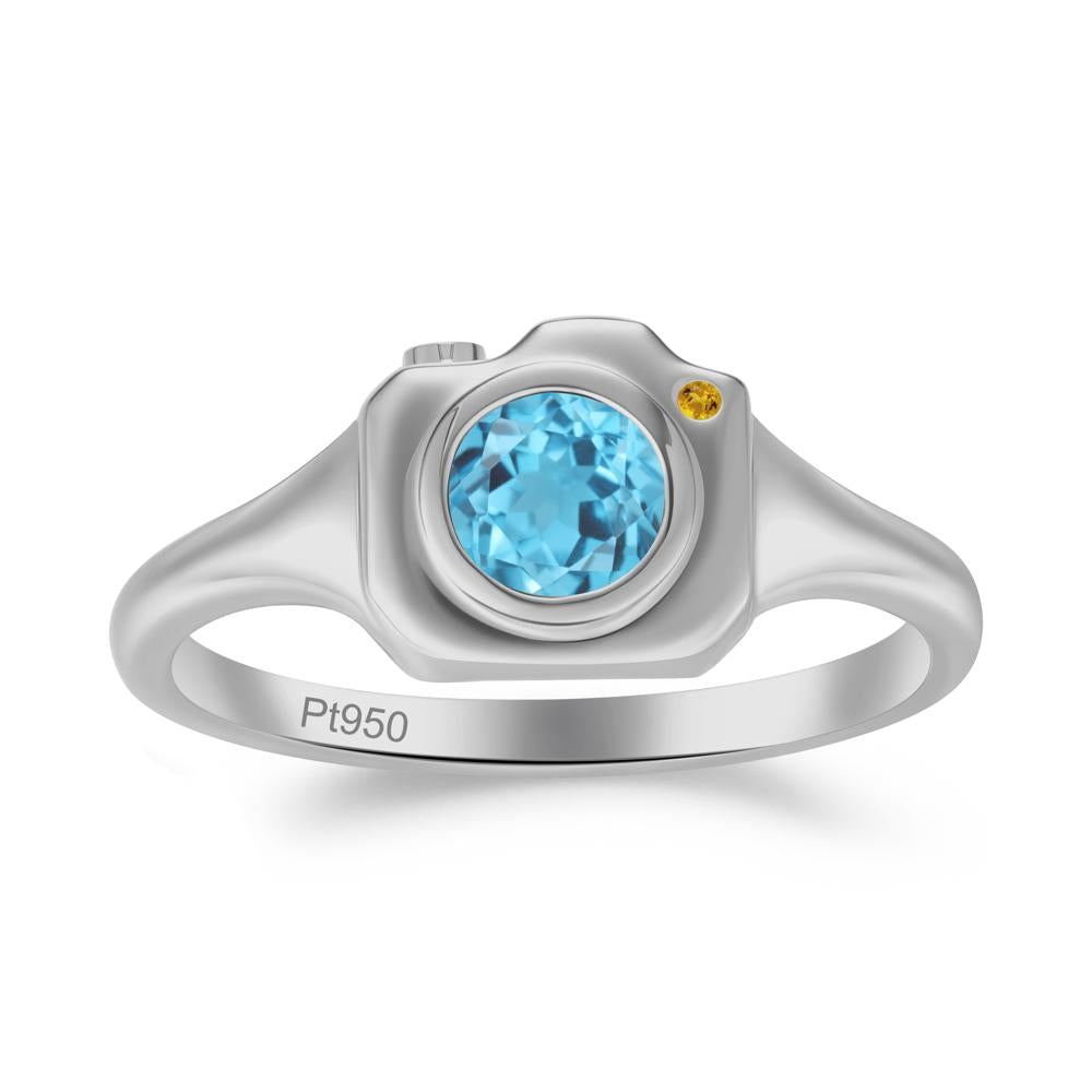 Creative Photography Inspired Swiss Blue Topaz and Citrine Ring - LUO Jewelry #metal_platinum