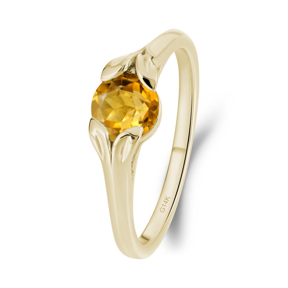 Leaf Inspired Citrine Engagement Ring - LUO Jewelry #metal_14k yellow gold