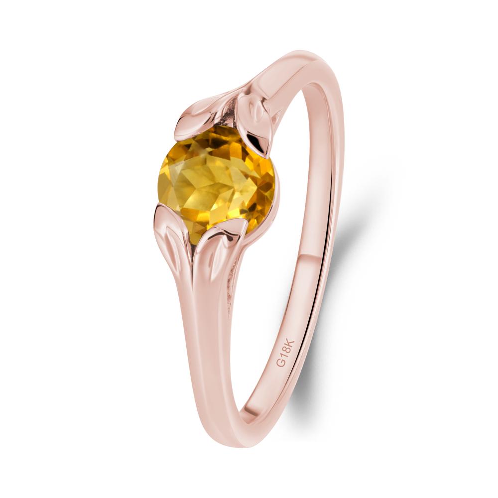 Leaf Inspired Citrine Engagement Ring - LUO Jewelry #metal_18k rose gold