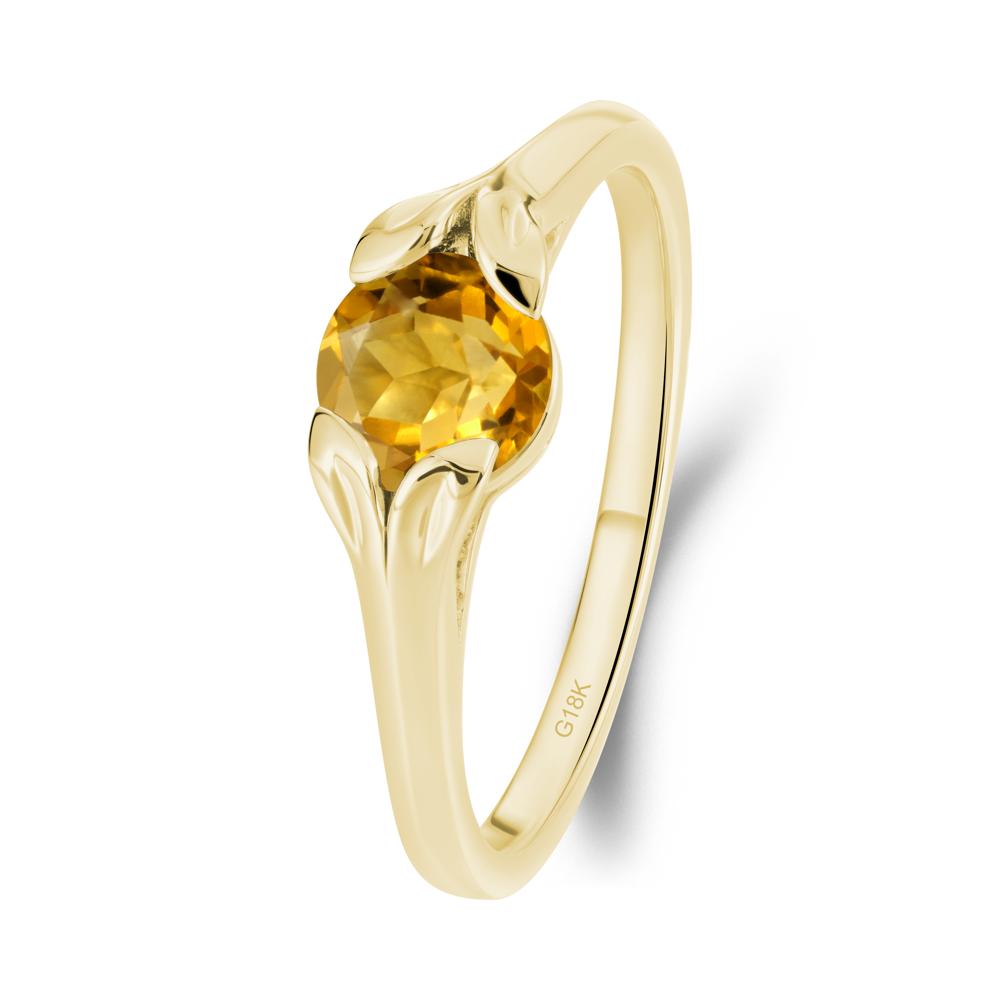 Leaf Inspired Citrine Engagement Ring - LUO Jewelry #metal_18k yellow gold