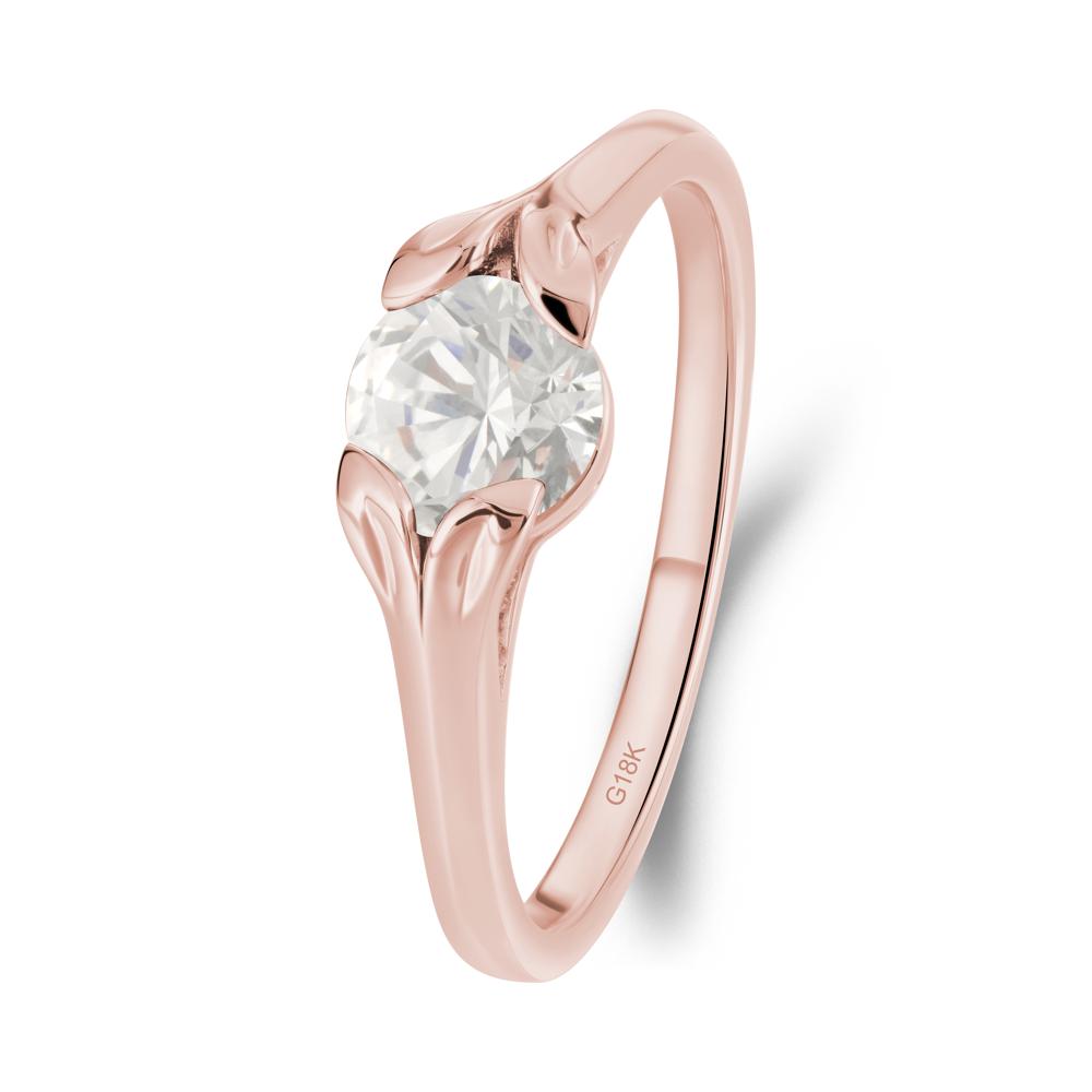 Round Diamond Leaf Ring - LUO Jewelry #metal_18k rose gold