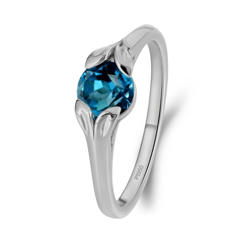 Leaf Inspired London Blue Topaz Engagement Ring - LUO Jewelry #metal_platinum