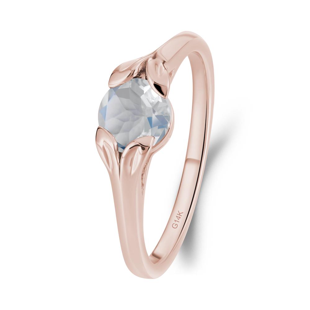 Leaf Inspired Moonstone Promise Ring - LUO Jewelry #metal_14k rose gold