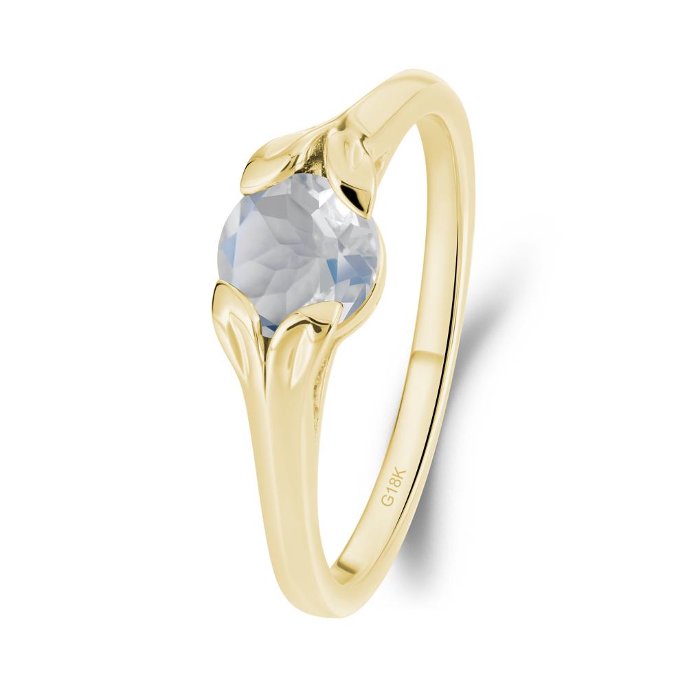 Leaf Inspired Moonstone Promise Ring - LUO Jewelry #metal_18k yellow gold