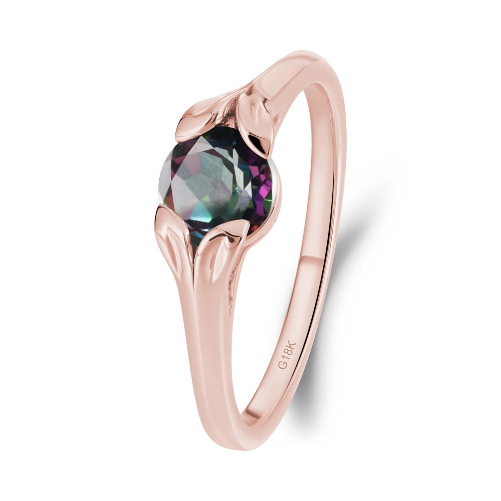 Leaf Inspired Mystic Topaz Promise Ring - LUO Jewelry #metal_18k rose gold