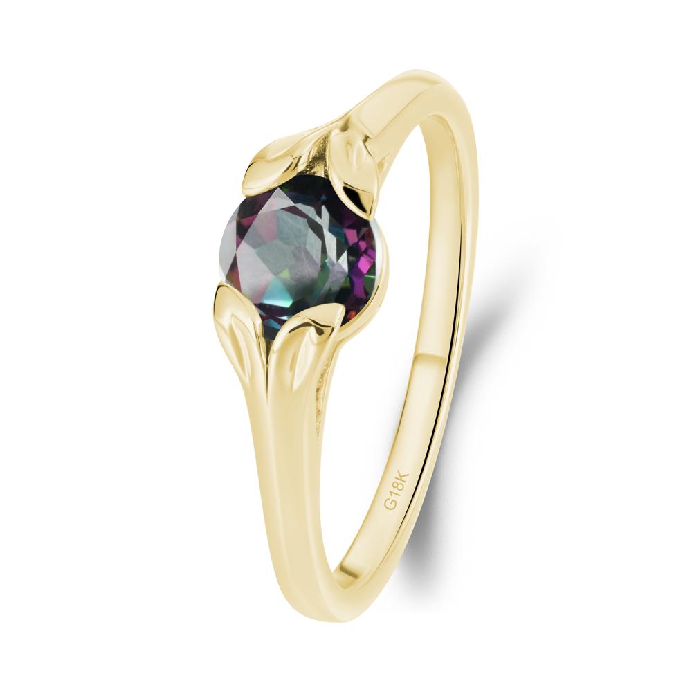 Leaf Inspired Mystic Topaz Promise Ring - LUO Jewelry #metal_18k yellow gold