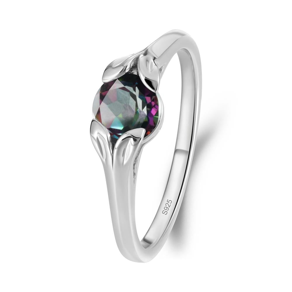 Leaf Inspired Mystic Topaz Promise Ring - LUO Jewelry #metal_sterling silver